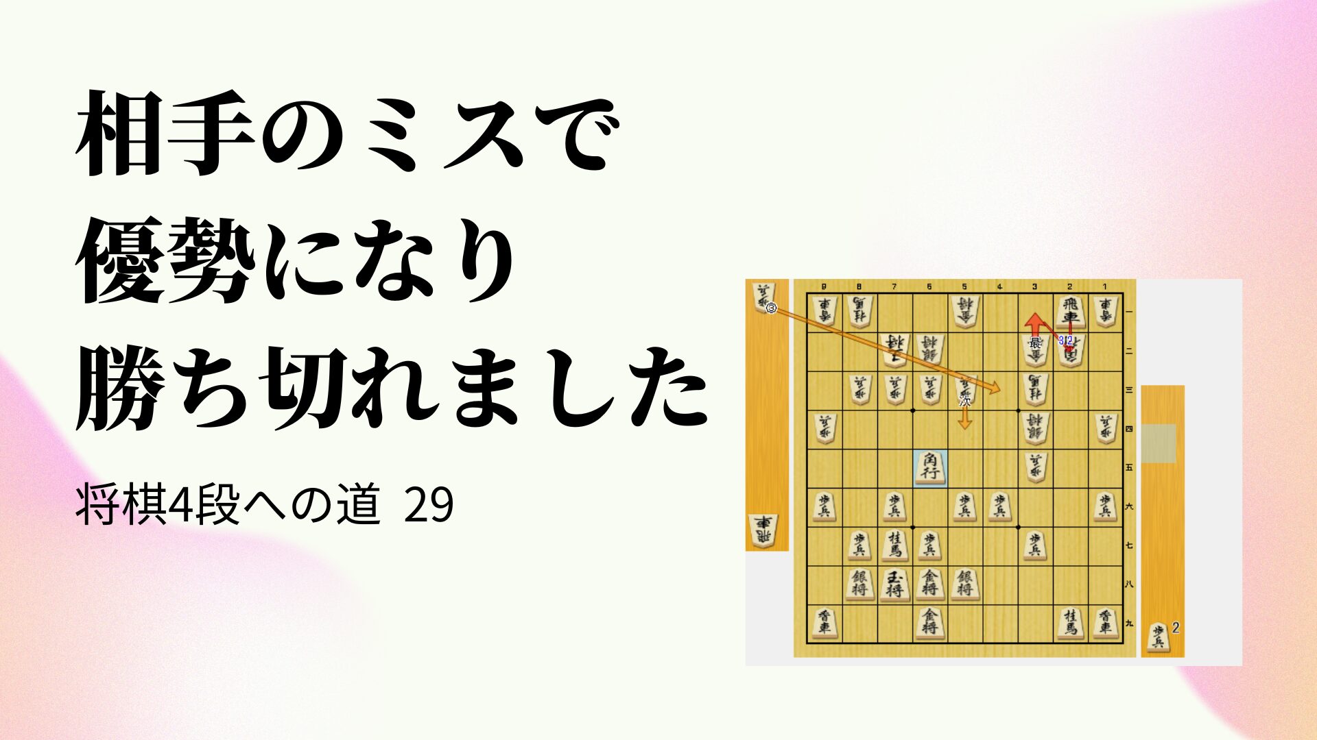 相手のミスで優勢になり勝ち切れました