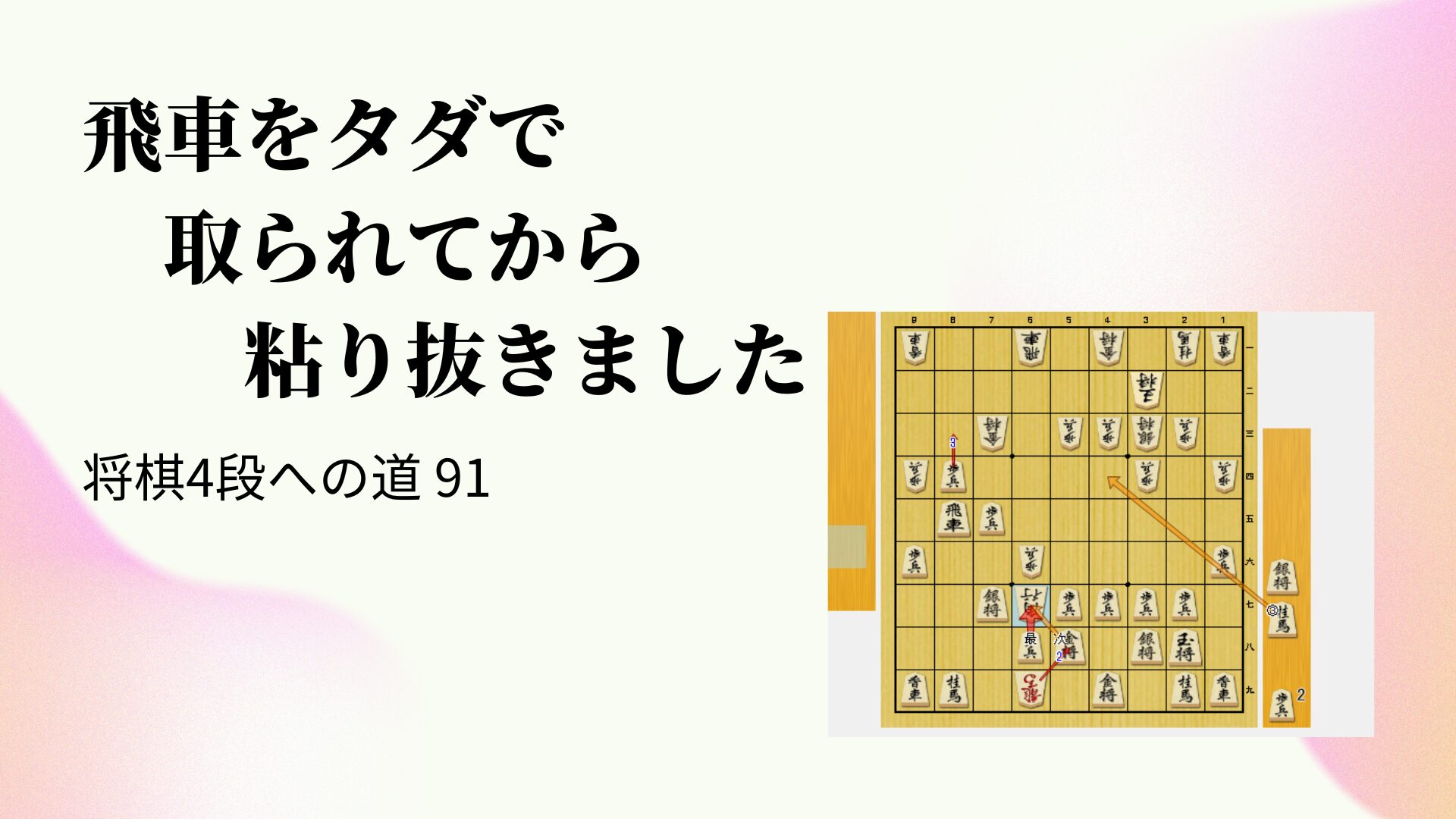 飛車をタダで取られてから粘り抜きました