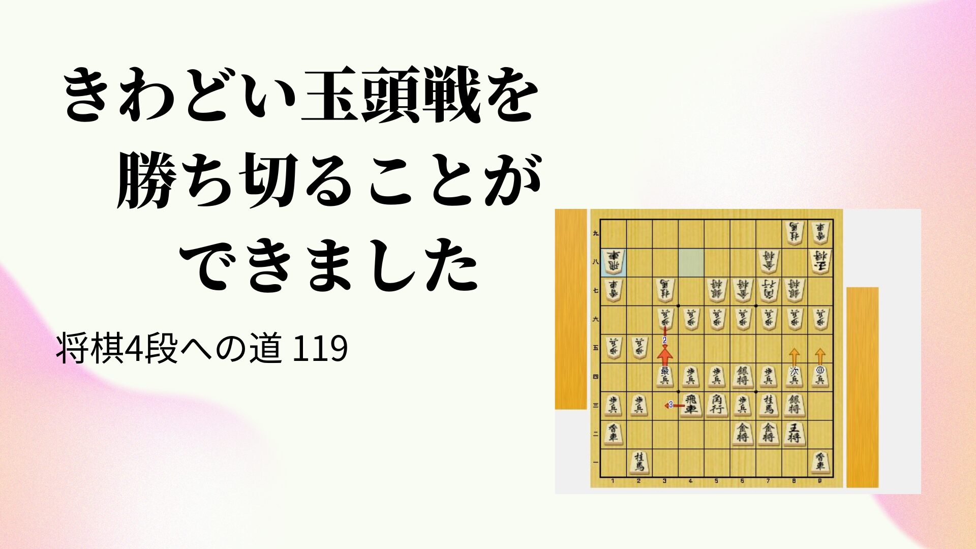 きわどい玉頭戦を勝ち切ることができました