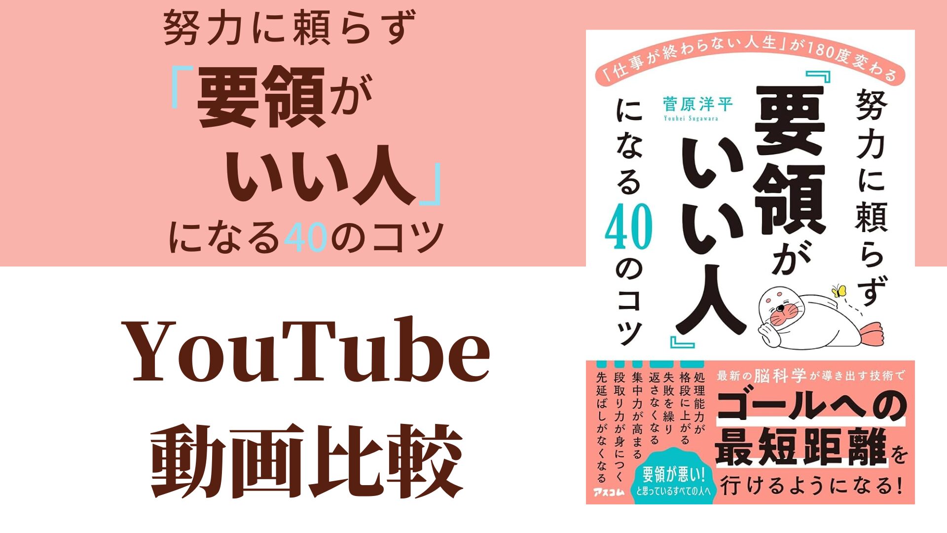 努力に頼らず「要領がいい人」になる40のコツ YouTube動画比較（スマホ対応）