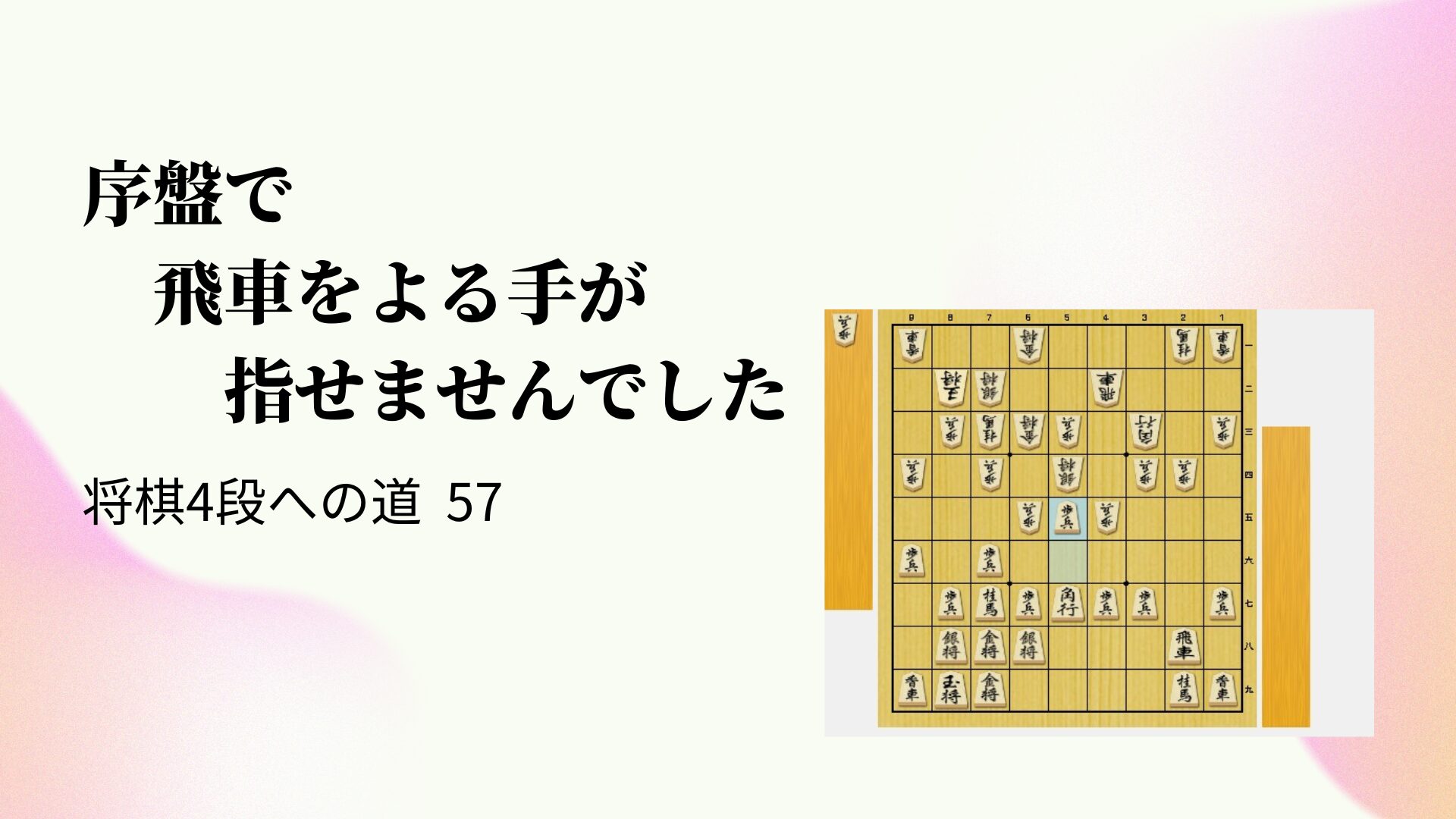 序盤で飛車をよる手が指せませんでした