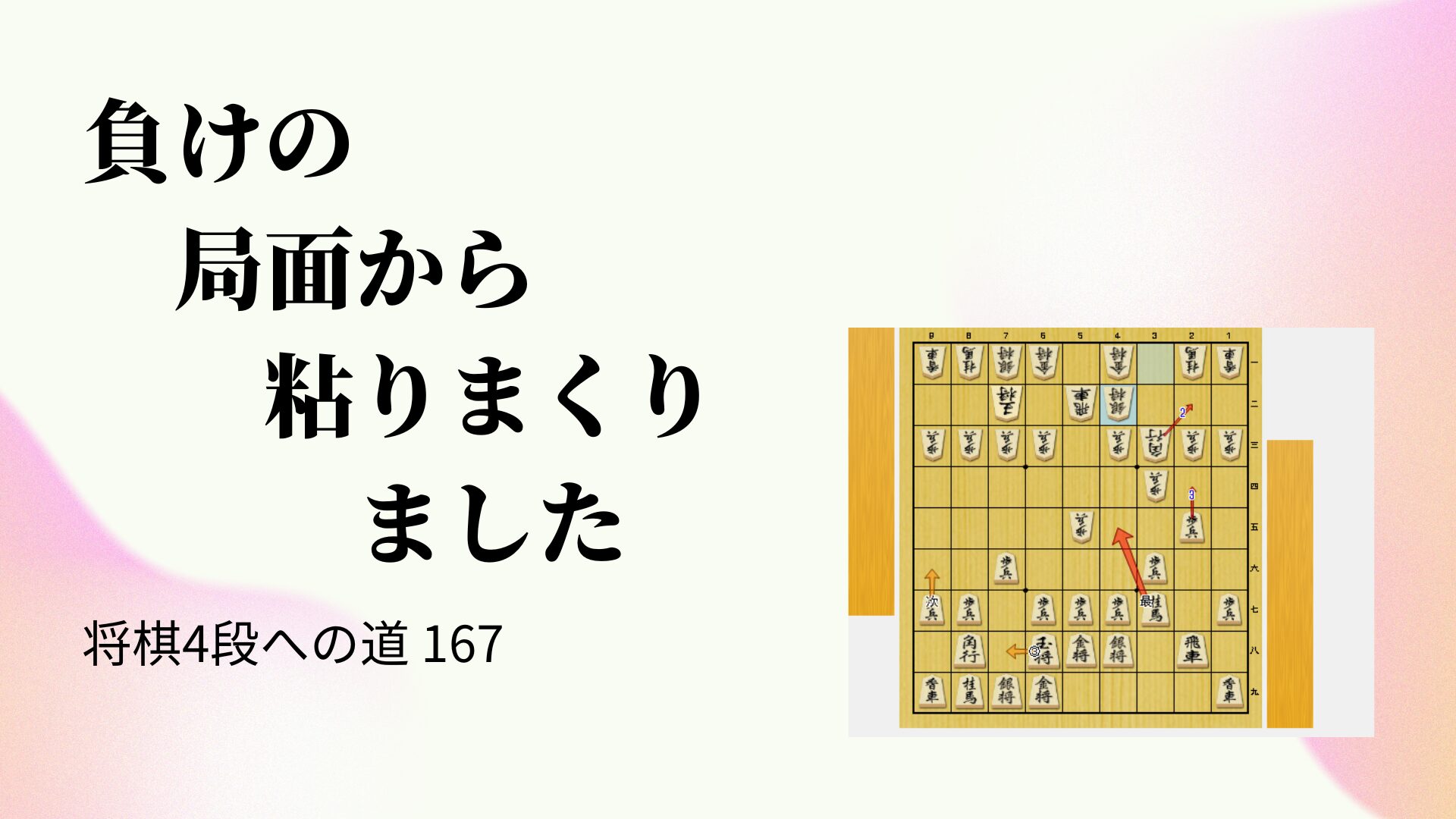 負けの局面から粘りまくりました