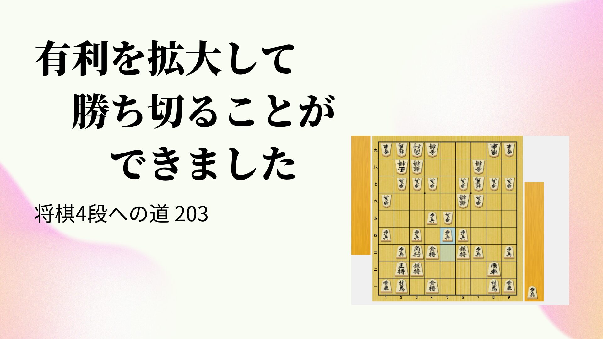 有利を拡大して勝ち切ることができました