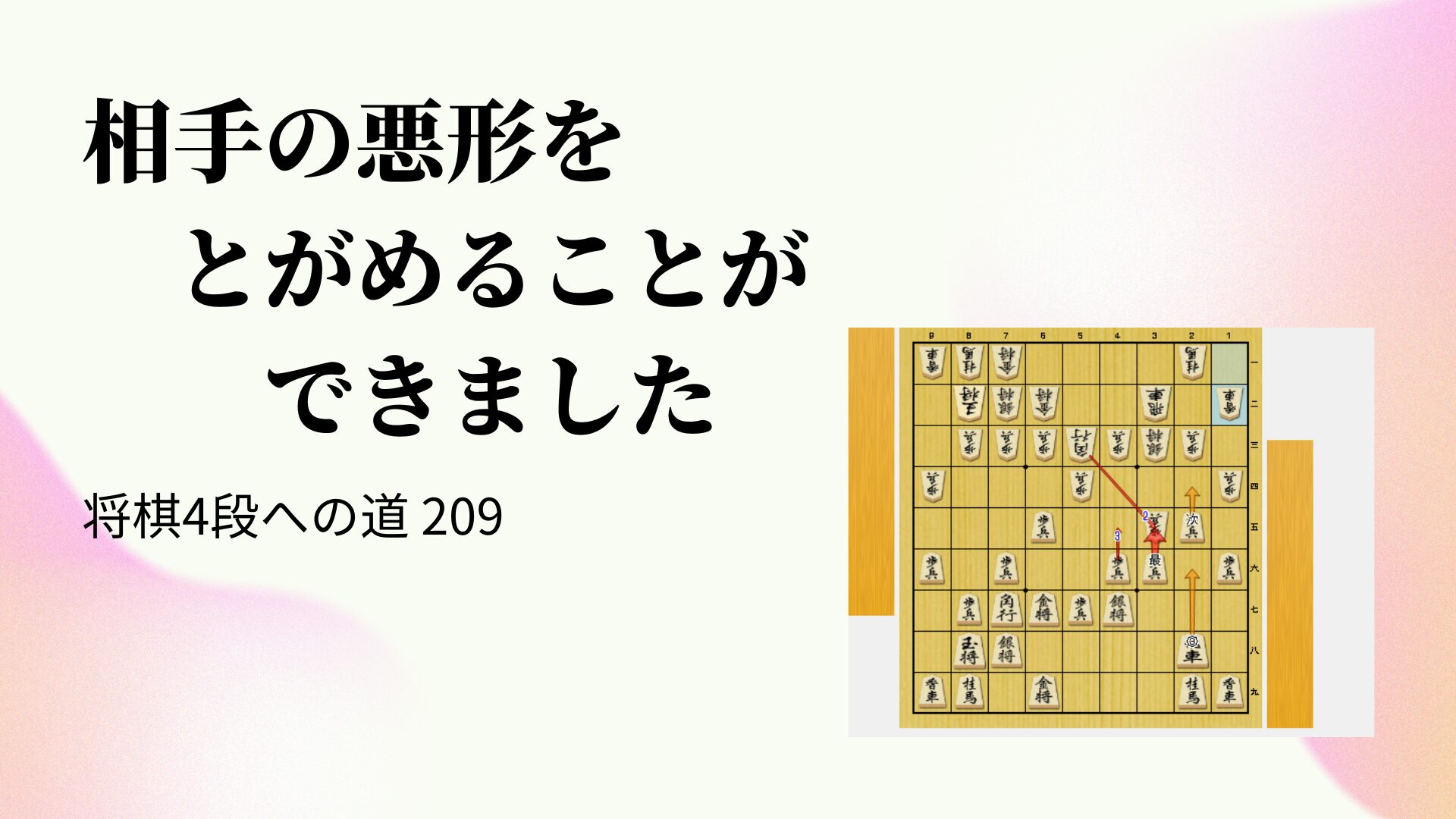 相手の悪形をとがめることができました