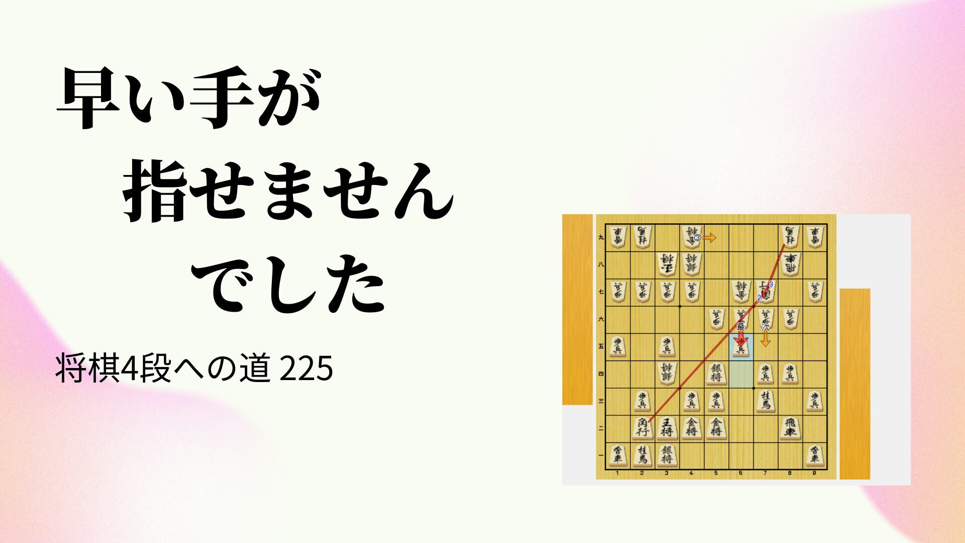 早い手が指せませんでした