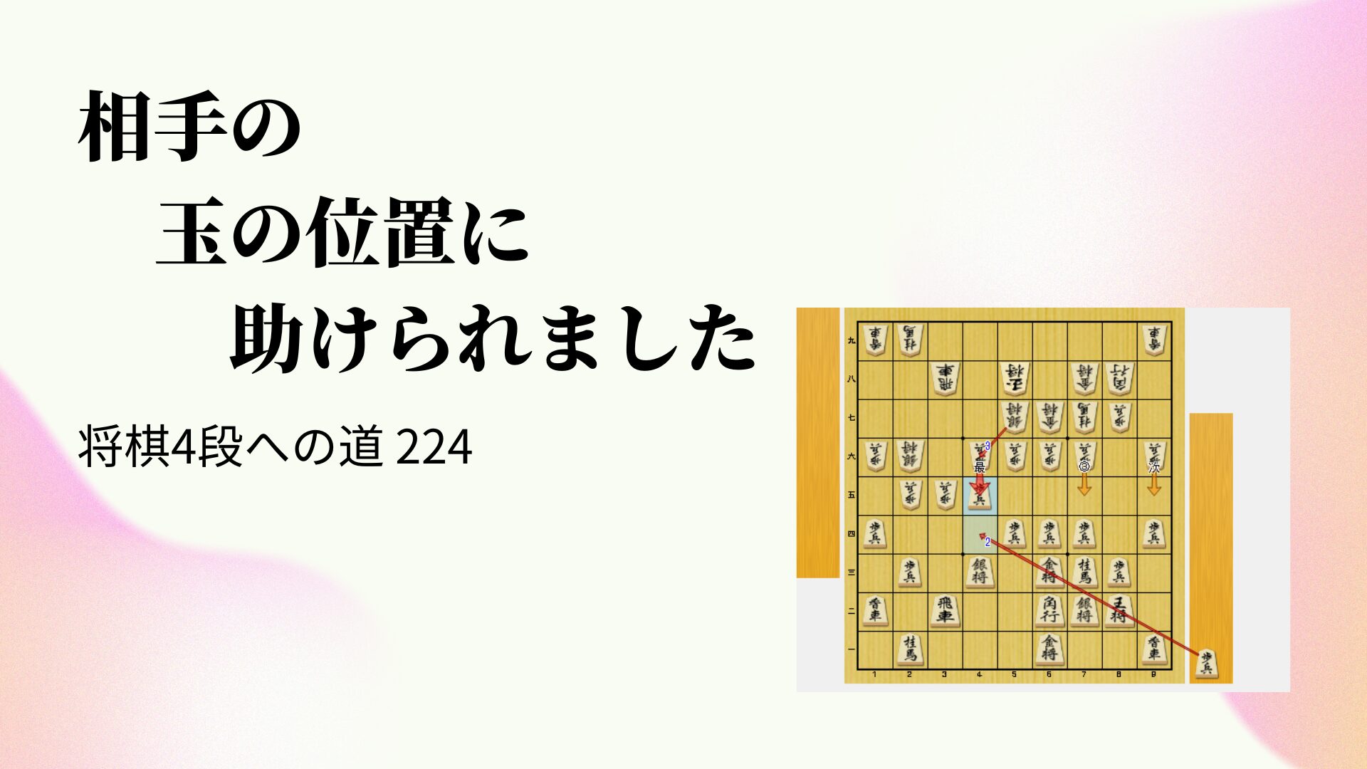 相手の玉の位置に助けられました