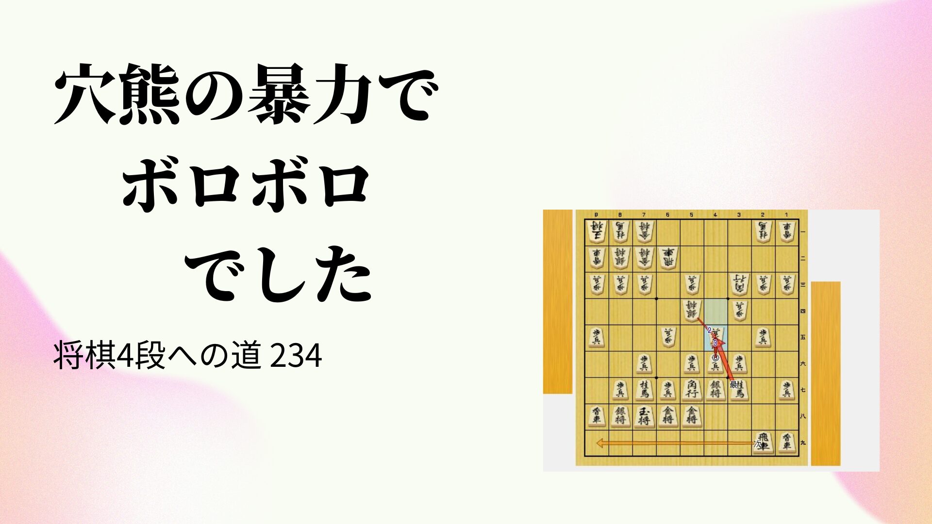 穴熊の暴力でボロボロでした