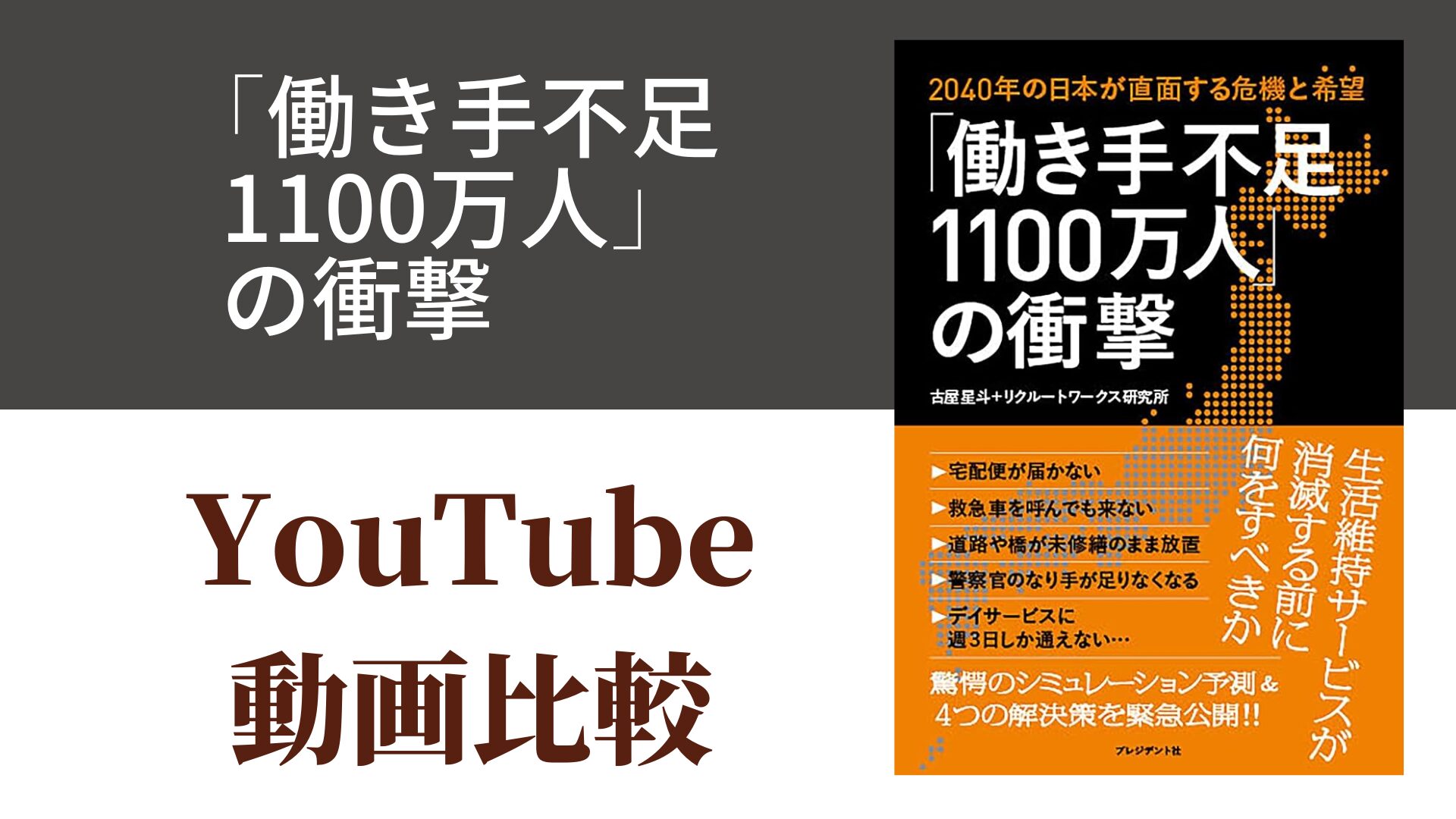 「働き手不足1100万人」の衝撃 YouTube動画比較（スマホ対応）