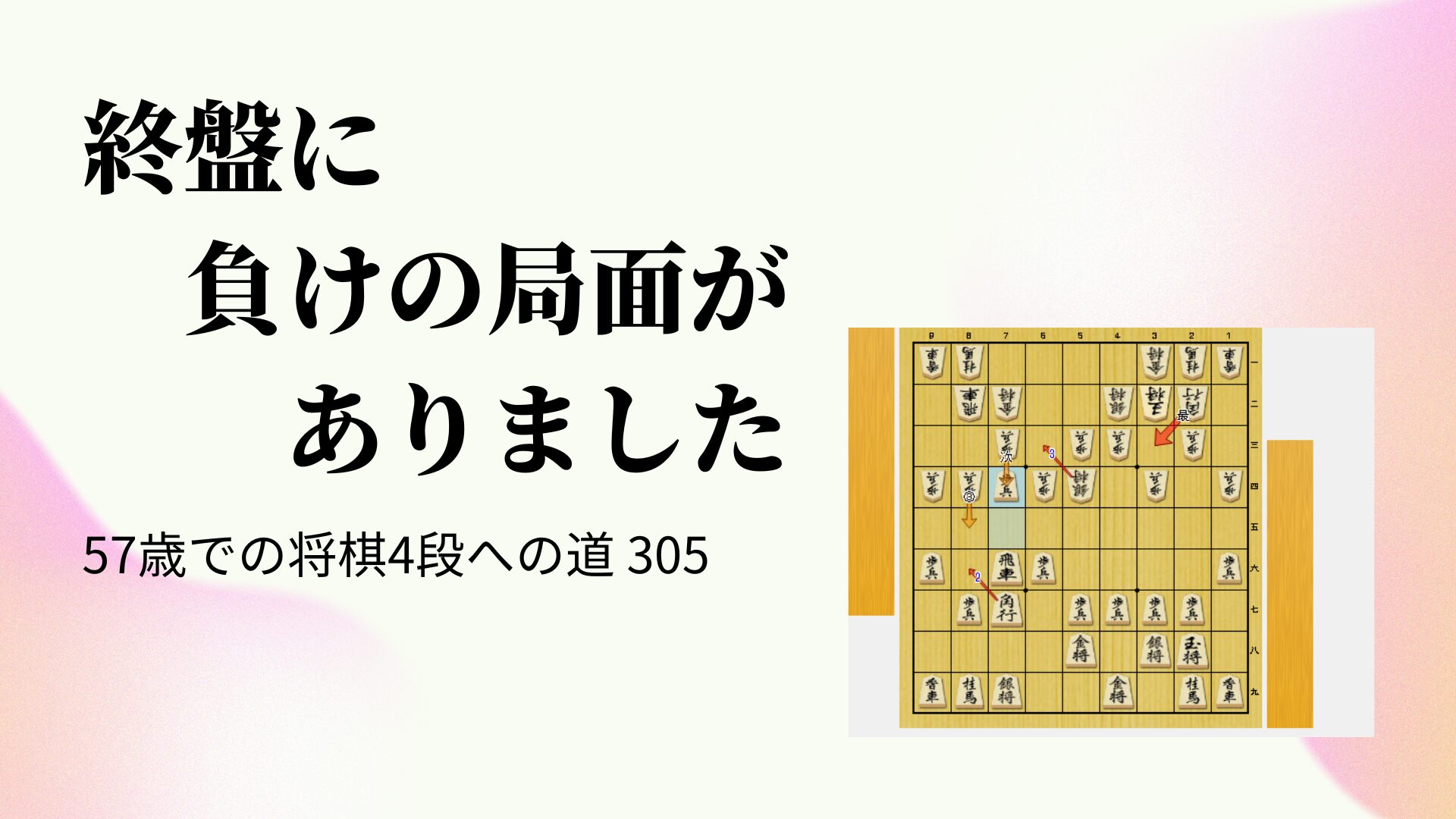 終盤に負けの局面がありました