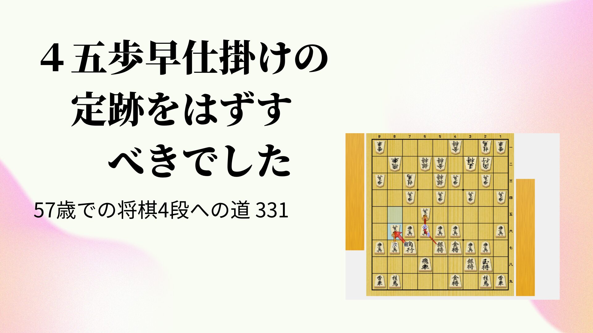 ４五歩早仕掛けの定跡をはずすべきでした