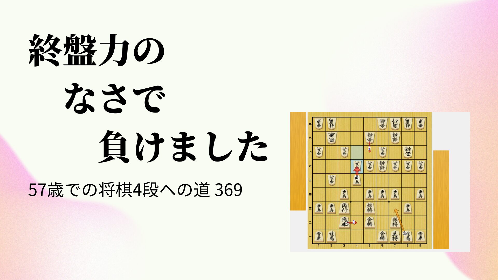 終盤力のなさで負けました