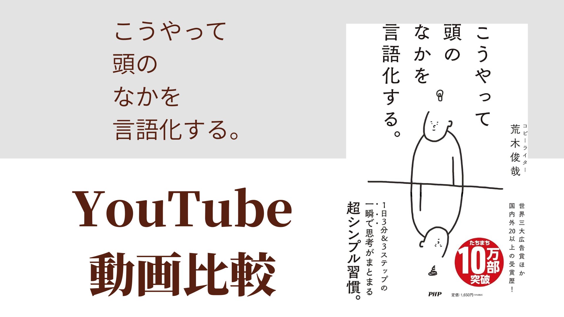こうやって頭のなかを言語化する。 YouTube動画比較（スマホ対応）