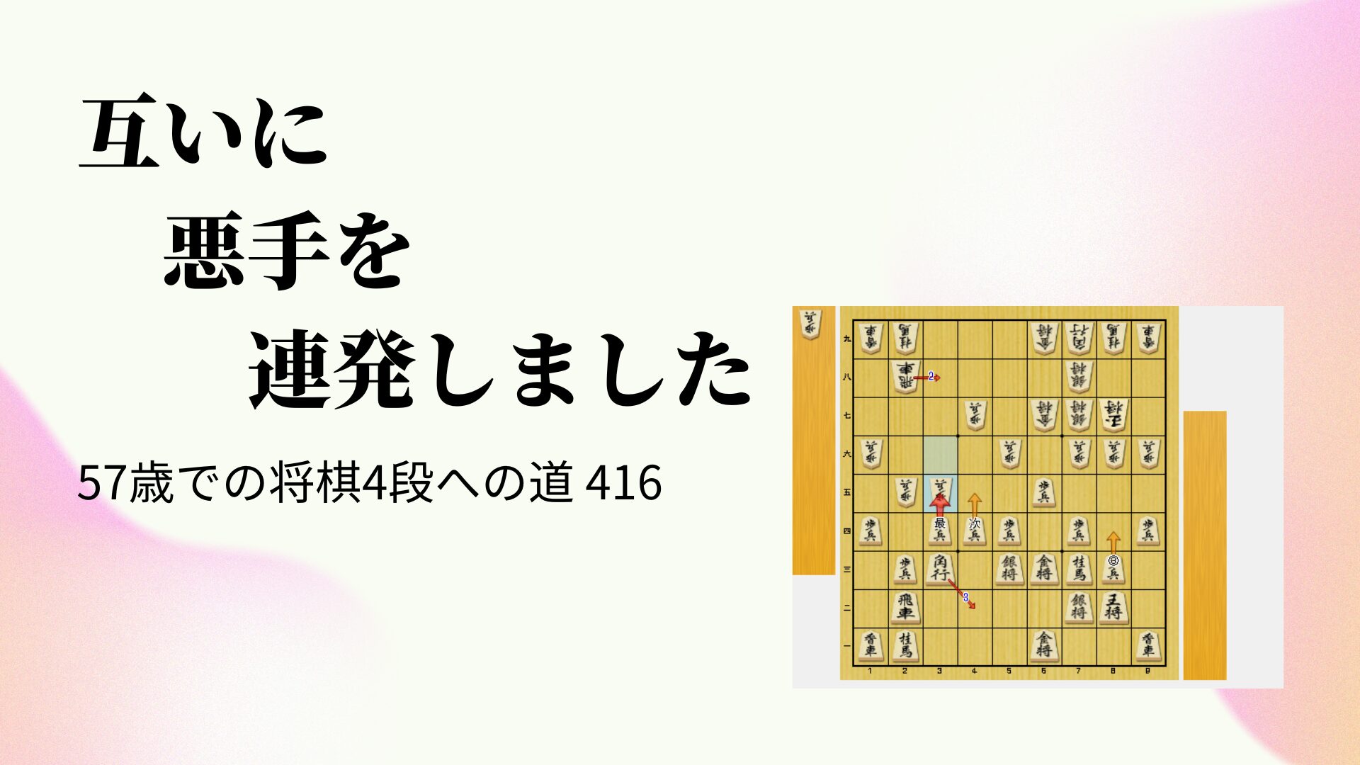 互いに悪手を連発しました