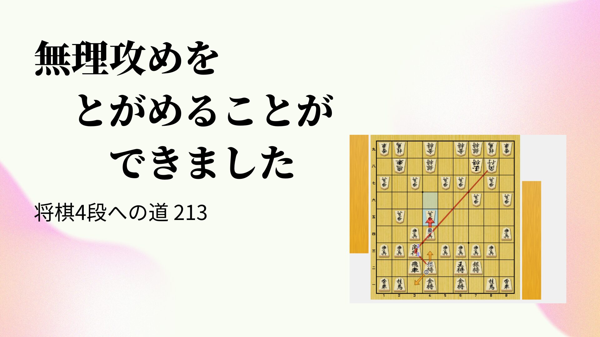 無理攻めをとがめることができました