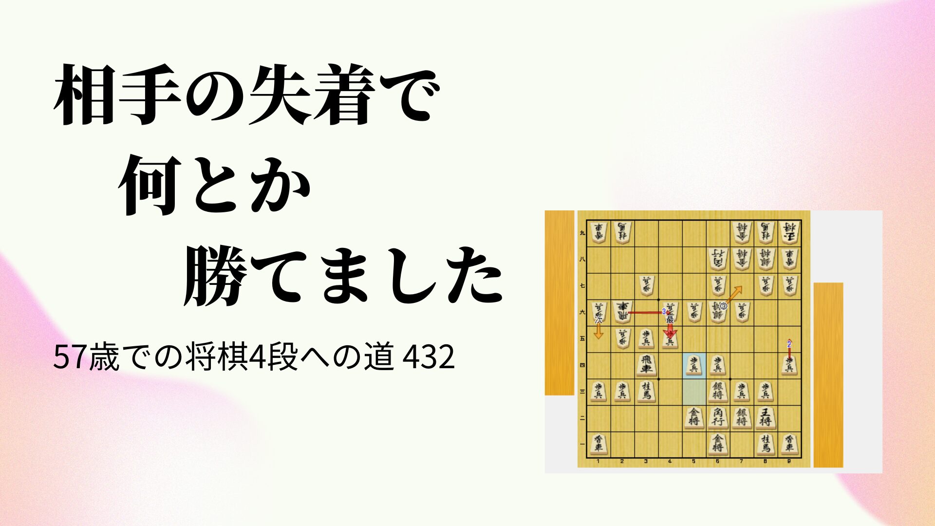相手の失着で何とか勝てました