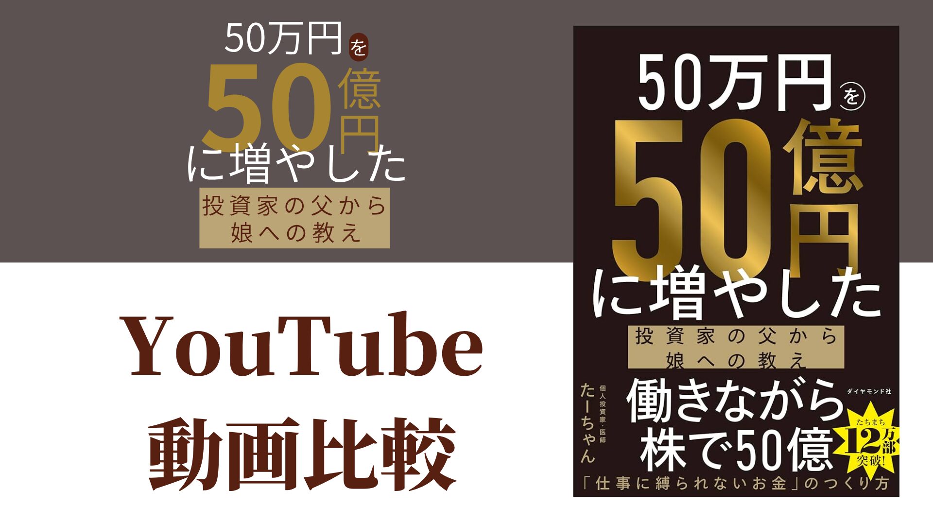 50万円を50億円に増やした 投資家の父から娘への教え YouTube動画比較（スマホ対応）