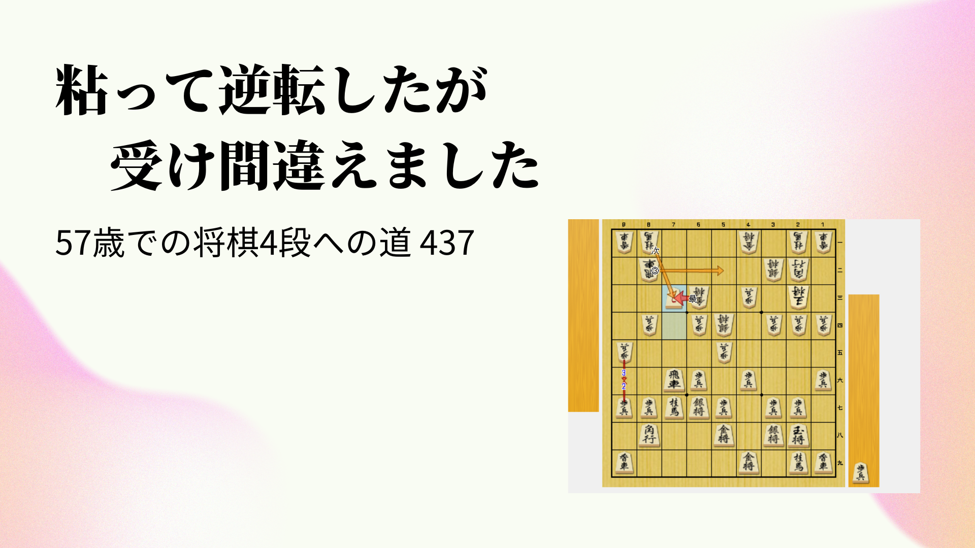 粘って逆転したが受け間違えました